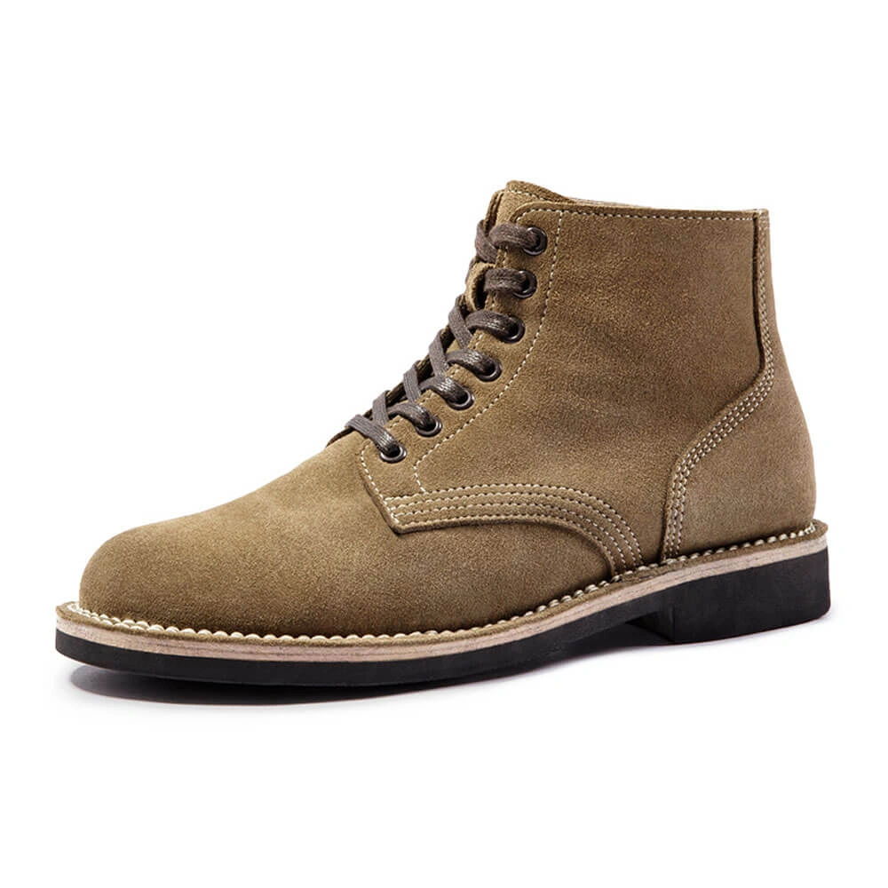 Rugged Brown Suede Boondocker Boots - Authentic Men’s Style, UK Exclusive.