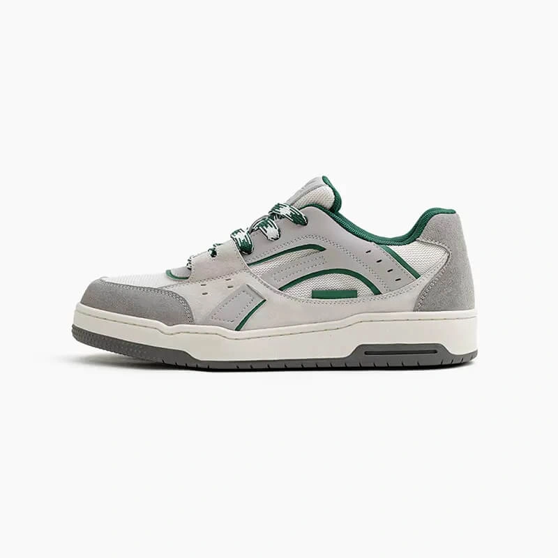 Vintage Grit: 90s Skate Kicks - Gravel Gray - Ride the Retro Wave!